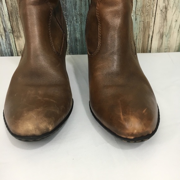 Born Handcrafted Side Zip Leather Heeled Boots - Picture 3 of 8